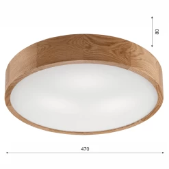 BIOLEDEX Runde Deckenleuchte 47cm Mit 3x E27 Fassung Aus Naturholz Und Glas, Farbe Kiefer Eiche -Beleuchtung Rabatte bioledex z110 430 4