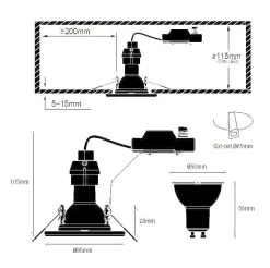 LED Einbaustrahler Schwarz Nordlux Canis 5er Set GU10 A 345lm 2700K -Beleuchtung Rabatte canis2700k 2 1