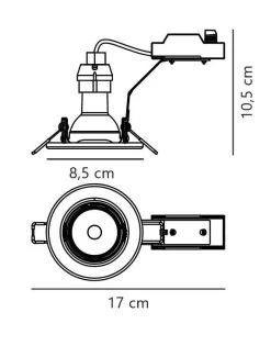 LED Einbaustrahler Weiß Nordlux Canis GU10 345lm 2700K Dimmbar -Beleuchtung Rabatte canis85mmeinbauspot tz 8
