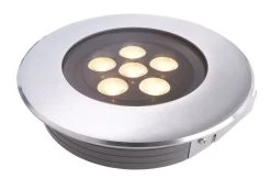 Deko Light Flat I WW Bodeneinbaustrahler Außen LED Silber IP67 860lm 3000K >80 Ra 20° Modern