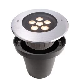 Deko Light HP I WW Bodeneinbaustrahler Außen LED Silber IP67 540lm 3000K >80 Ra 20° Modern