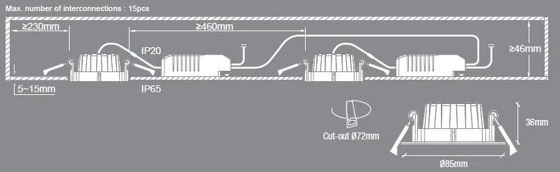 LED Einbauleuchte Nickel Nordlux Dorado IP65 345lm 2700K Dimmbar 5 LED Einbauleuchte Nickel Nordlux Dorado IP65 345lm 2700K Dimmbar – Bild 5