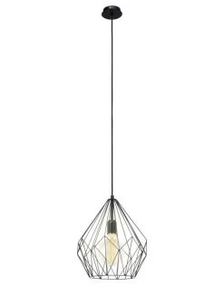 EGLO CARLTON Vintage Retro Hängeleuchte E27 Schwarz