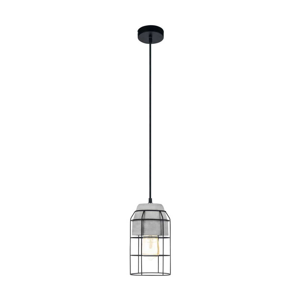 EGLO CONSETT Vintage Pendelleuchte E27 Schwarz, Grau 140mm 1 EGLO CONSETT Vintage Pendelleuchte E27 Schwarz, Grau 140mm