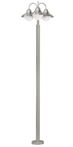 EGLO SIDNEY Außen Wegeleuchte, 3x E27, IP44, Edelstahl, 83971