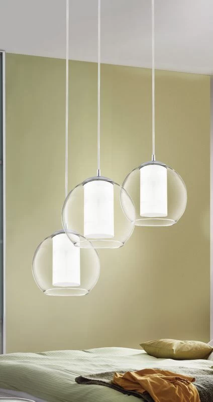 EGLO BOLSANO Hängeleuchte E27 Chrom, Klar, Satiniert 3 EGLO BOLSANO Hängeleuchte E27 Chrom, Klar, Satiniert – Bild 3