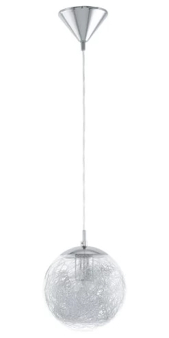 EGLO LUBERIO Hängeleuchte E27 Chrom, Klar-alu