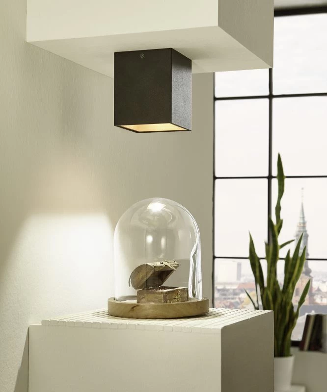 EGLO POLASSO LED Aufbauleuchte, Eckig, 100mm, Schwarz, Gold 2 EGLO POLASSO LED Aufbauleuchte, Eckig, 100mm, Schwarz, Gold – Bild 2