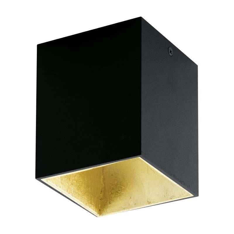EGLO POLASSO LED Aufbauleuchte, Eckig, 100mm, Schwarz, Gold 1 EGLO POLASSO LED Aufbauleuchte, Eckig, 100mm, Schwarz, Gold