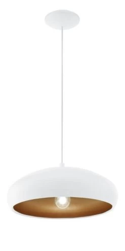 EGLO MOGANO 1 Hängeleuchte E27 Weiss, Kupfer