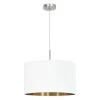 EGLO PASTERI Textil Pendelleuchte Ø380, 1-flg., E27, Nickel-matt, Weiss, Kupfer