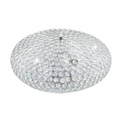 EGLO CLEMENTE Kristall Deckenleuchte Ø450, 3-flg., E27, Chrom, Klar