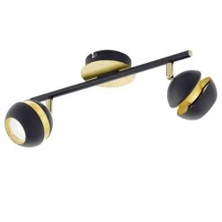 EGLO NOCITO Wand & Deckenspot, 2-flg., GU10, Schwarz, Gold