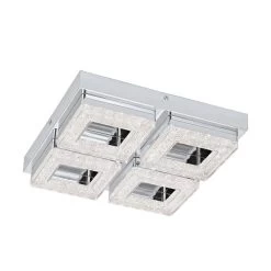 EGLO FRADELO LED Kristall Wand & Deckenleuchte, 4-flg., Chrom, Klar