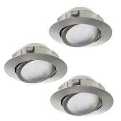 LED Einbauspot EGLO PINEDA 84mm Nickel-matt 3er Set