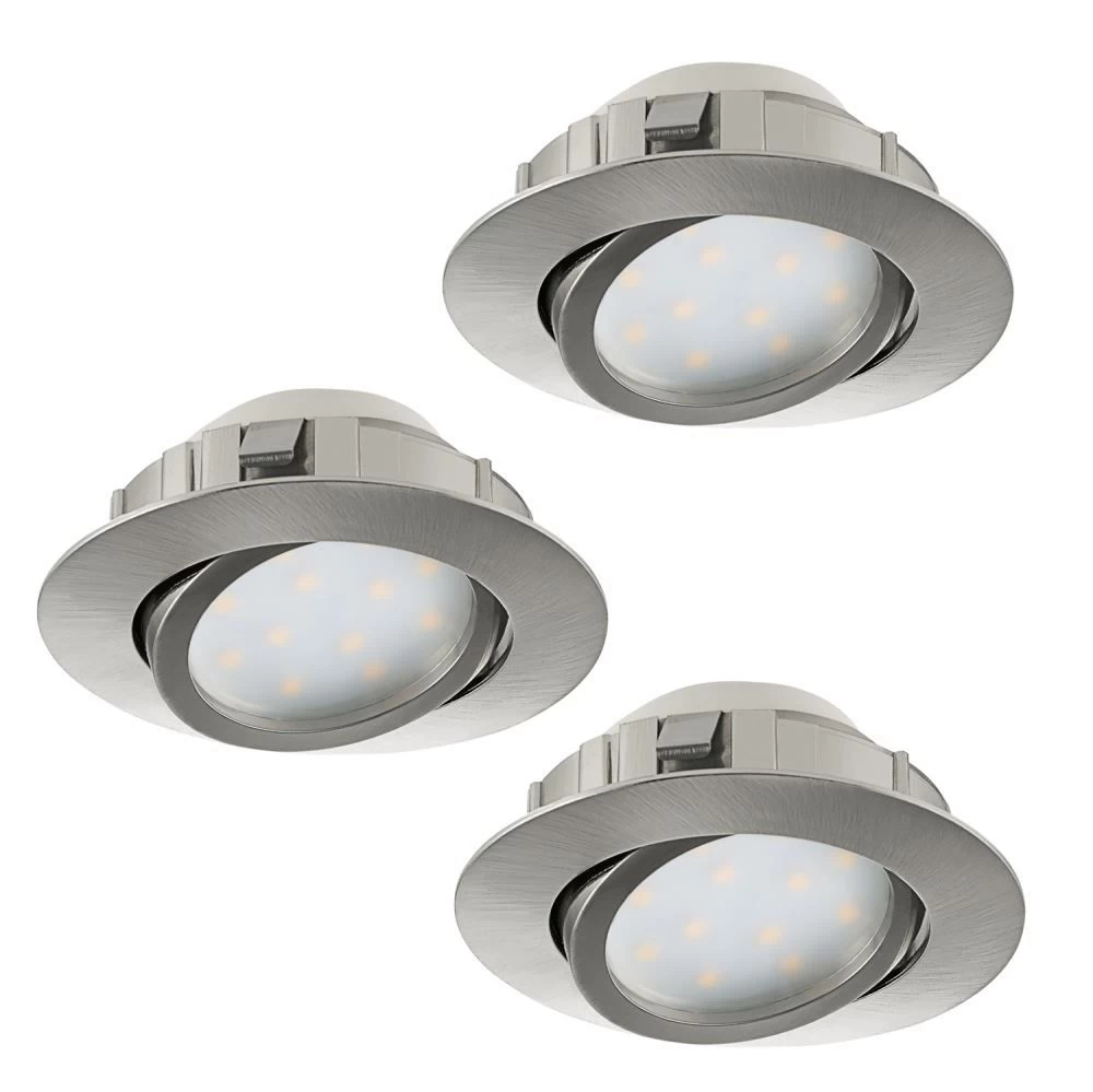 LED Einbauspot EGLO PINEDA 84mm Nickel-matt 3er Set 1 LED Einbauspot EGLO PINEDA 84mm Nickel-matt 3er Set