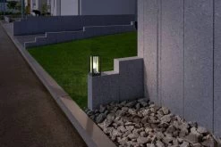 EGLO CASCINETTA Eckige Sockelleuchte Schwarz E27 IP44 15x15x30,5cm Dimmbar -Beleuchtung Rabatte eglo98714 2