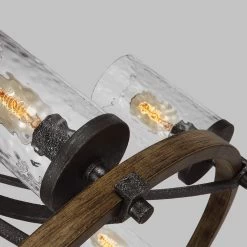 Elstead Angelo Kronleuchter Verwitterte Eiche, Schiefergrau 6xE27 IP20 772mm Dimmbar -Beleuchtung Rabatte elstead leuchten qn angelo6 detail1