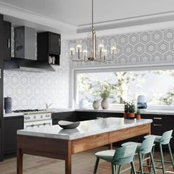 Elstead Kimrose Kronleuchter Poliertes Nickel 6xE14 IP20 686mm Dimmbar -Beleuchtung Rabatte elstead leuchten qn kimrose6 pn insitu1