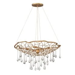 Elstead Laguna Pendelleuchte Brüniertes Gold 4xE14 IP20 660mm Dimmbar