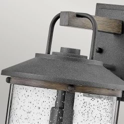 Elstead Lakehouse Außenwandleuchte Gealtertes Zink Mit Treibholzgrau E27 IP44 229x264x436mm Dimmbar -Beleuchtung Rabatte elstead leuchten qn lakehouse2 m dz detail1