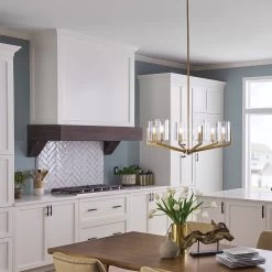 Elstead Nye Kronleuchter Gebürstetes Naturmessing 6xE14 IP20 711mm Dimmbar -Beleuchtung Rabatte elstead leuchten qn nye6 bnb insitu1