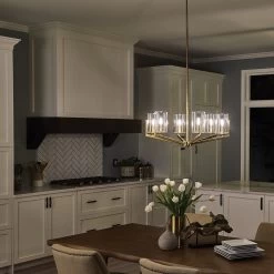 Elstead Nye Kronleuchter Gebürstetes Naturmessing 6xE14 IP20 711mm Dimmbar