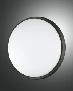 LED Deckenlampe Außen Schwarz Fabas Luce Olly 300mm 2800lm IP54