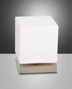 LED Würfel Tischlampe Gold Matt Fabas Luce Brenta 540lm Touchdimmer