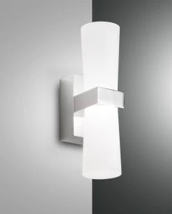 LED Spiegelleuchte Chrom Fabas Luce Iglesias 720lm 2-flg.