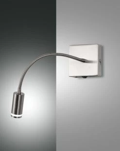 LED Wandleseleuchte Nickel-matt Fabas Luce Portici 270lm Mit Schalter
