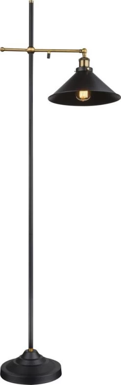 Globo LENIUS Stehleuchte Altmessing Schwarz, 1xE27