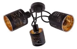 Globo Tunno Deckenleuchte Schwarz, Gold 3x E14 Dimmbar 40x21cm -Beleuchtung Rabatte globo15342 3d 1