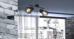 Globo Clastra Deckenstrahler Schwarz Matt 2x E27 Dimmbar 29,5x13x22,5cm -Beleuchtung Rabatte globo15388 2 6