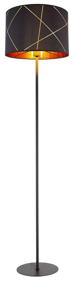 Globo Bemmo Stehleuchte Schwarz, Gold E27 Mit Schalter 38x151cm