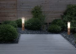 Globo BOSTON Außenleuchte Holzoptik Sensor, 1xE27 -Beleuchtung Rabatte globo3158sw am1