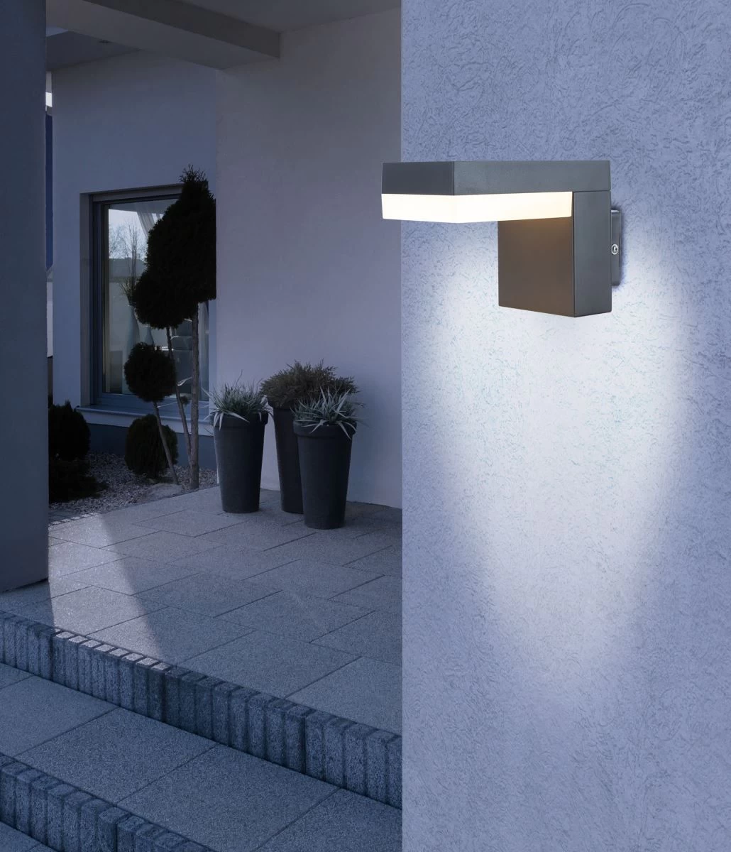 Globo Oskari LED Wandaußenleuchte Anthrazit X9,5x12,5cm 2 Globo Oskari LED Wandaußenleuchte Anthrazit X9,5x12,5cm – Bild 2