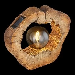 LED Solarlampe Baumstamm Mit Loch Kunststoff Braun 30,5x8,5x25,5cm Von Globo -Beleuchtung Rabatte globo36516 ax