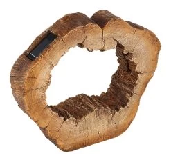 LED Solarleuchte Baumstamm Mit Loch Kunststoff Braun 20xLED Von Globo