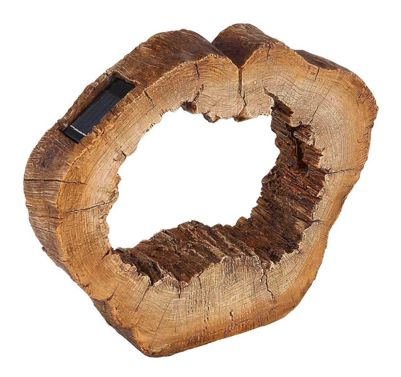 LED Solarleuchte Baumstamm Mit Loch Kunststoff Braun 20xLED Von Globo 1 LED Solarleuchte Baumstamm Mit Loch Kunststoff Braun 20xLED Von Globo