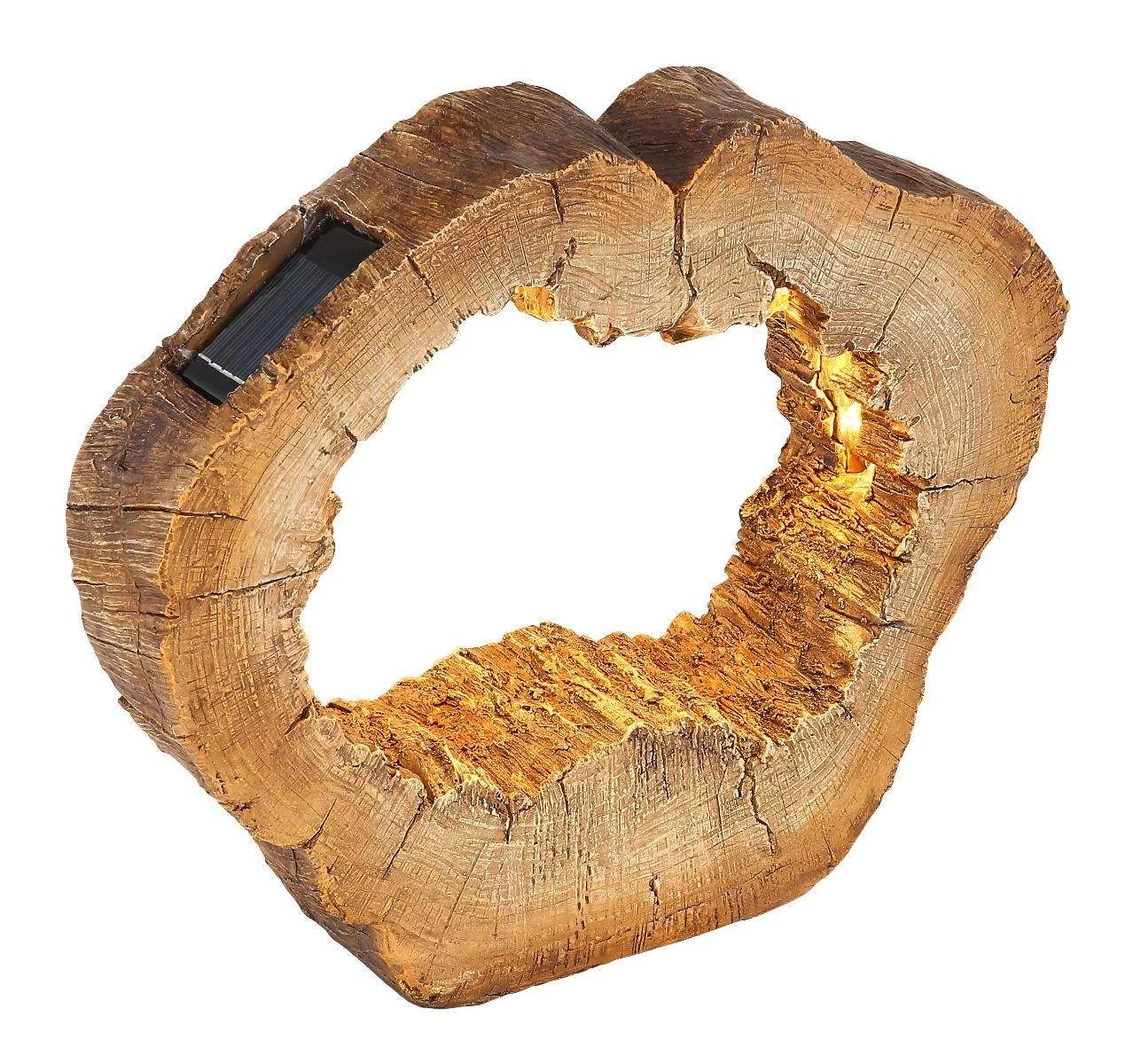 LED Solarleuchte Baumstamm Mit Loch Kunststoff Braun 20xLED Von Globo 3 LED Solarleuchte Baumstamm Mit Loch Kunststoff Braun 20xLED Von Globo – Bild 3