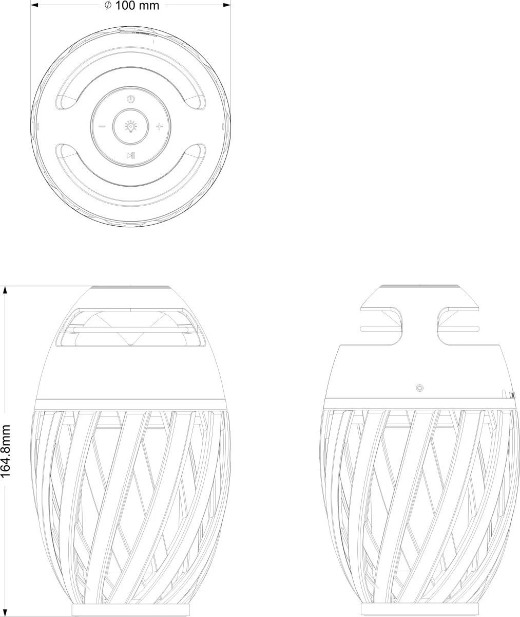 Globo Stream LED Tischleuchte Anthrazit Mit Bluetooth Lautsprecher 10x16,5cm 2 Globo Stream LED Tischleuchte Anthrazit Mit Bluetooth Lautsprecher 10x16,5cm – Bild 2