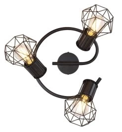 Globo Priska Deckenstrahler Schwarz 3x E27 Dimmbar 28,5x19cm -Beleuchtung Rabatte globo54017 3 3