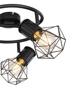 Globo Priska Deckenstrahler Schwarz 3x E27 Dimmbar 28,5x19cm -Beleuchtung Rabatte globo54017 3 4