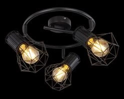 Globo Priska Deckenstrahler Schwarz 3x E27 Dimmbar 28,5x19cm -Beleuchtung Rabatte globo54017 3 7