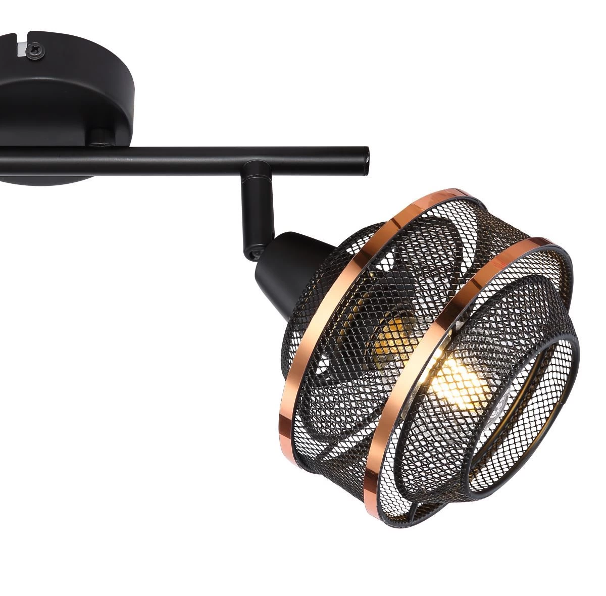 Globo Bellona Deckenstrahler Schwarz, Gold 2x E14 Dimmbar 27,5x12x21,5cm 3 Globo Bellona Deckenstrahler Schwarz, Gold 2x E14 Dimmbar 27,5x12x21,5cm – Bild 3