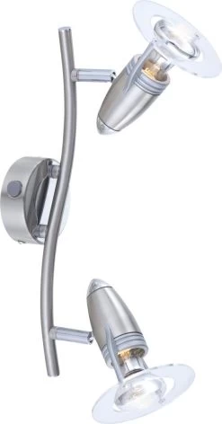 Globo FRANCES I STRAHLER Nickel Matt,chrom, Kunststoff, 2xE14 R50