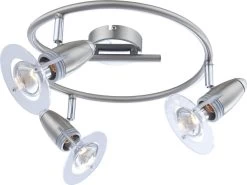 Globo FRANCES I STRAHLER Nickel Matt,chrom,Kunststoff, 3xE14 R50