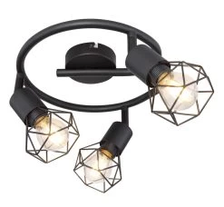 Globo Xara I Deckenstrahler Schwarz 3x E14 Dimmbar 23x18cm -Beleuchtung Rabatte globo54802s 3 2