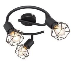 Globo Xara I Deckenstrahler Schwarz 3x E14 Dimmbar 23x18cm